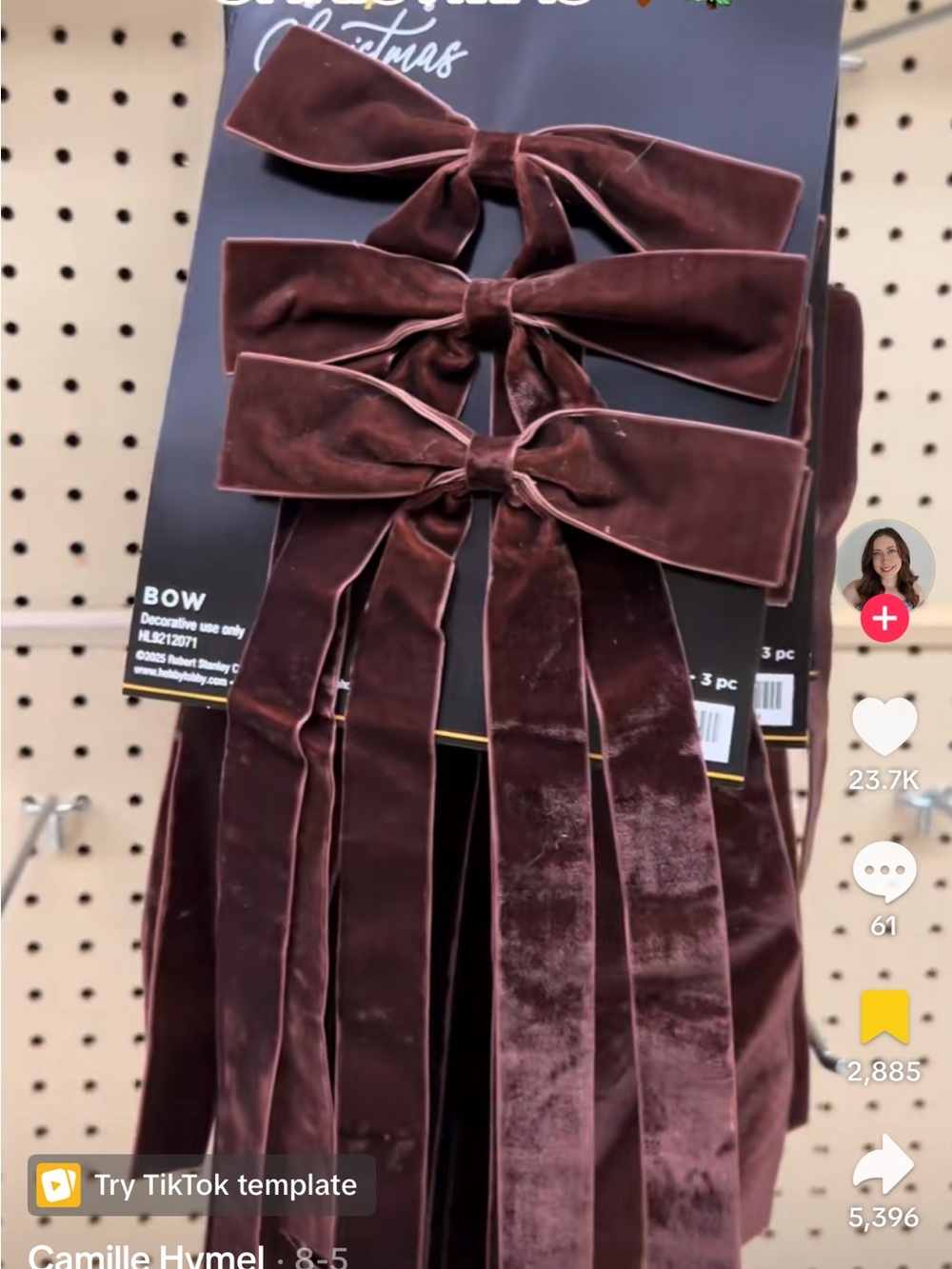 Hobby lobby Velvet Ribbon Hair Bows - Chocolate Brown (3 Pack)